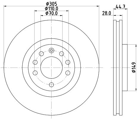 HELLA PAGID Тормозной диск 8DD 355 113-541